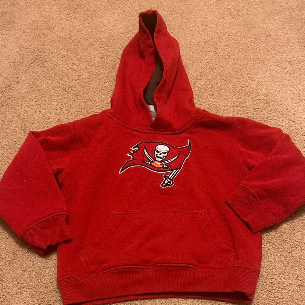 NFL Red Kids Hoodie with Pirate Flag Design